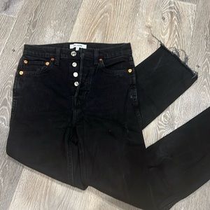 RE/DONE black straight jeans